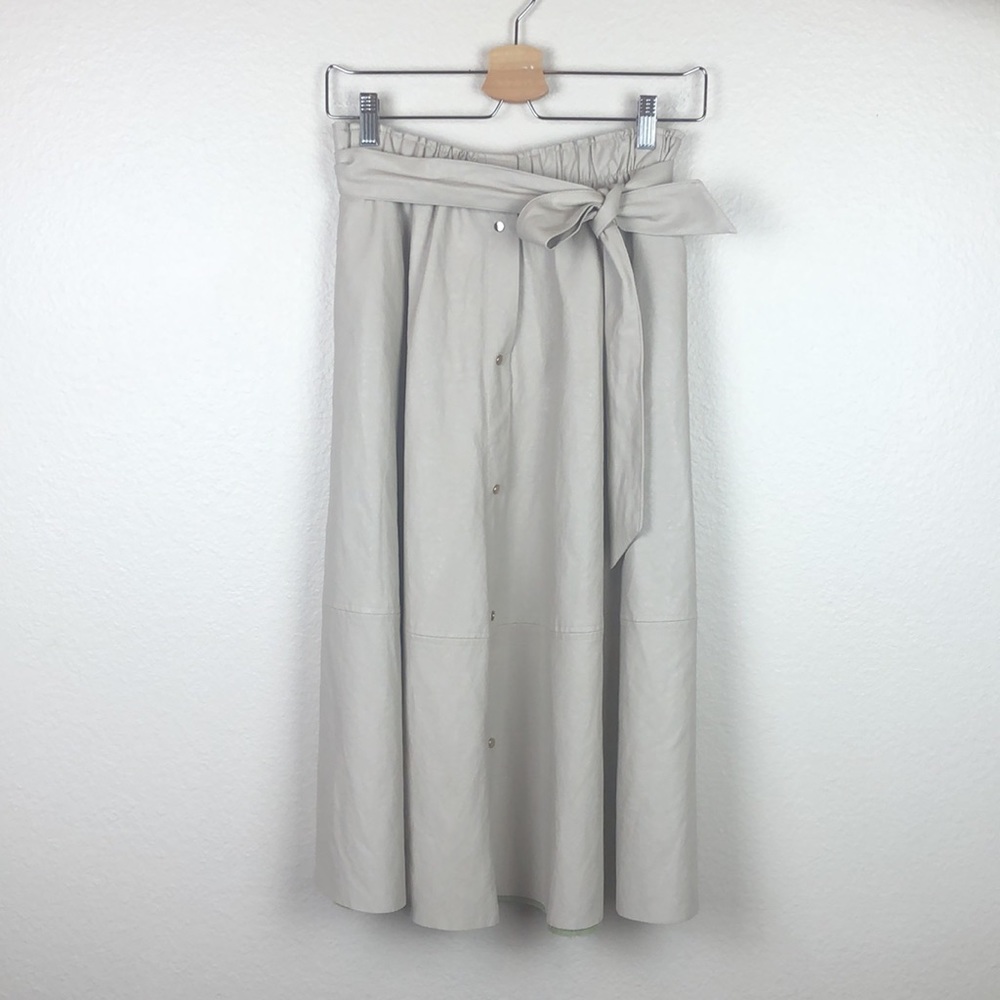 Zara Faux Leather Midi Skirt